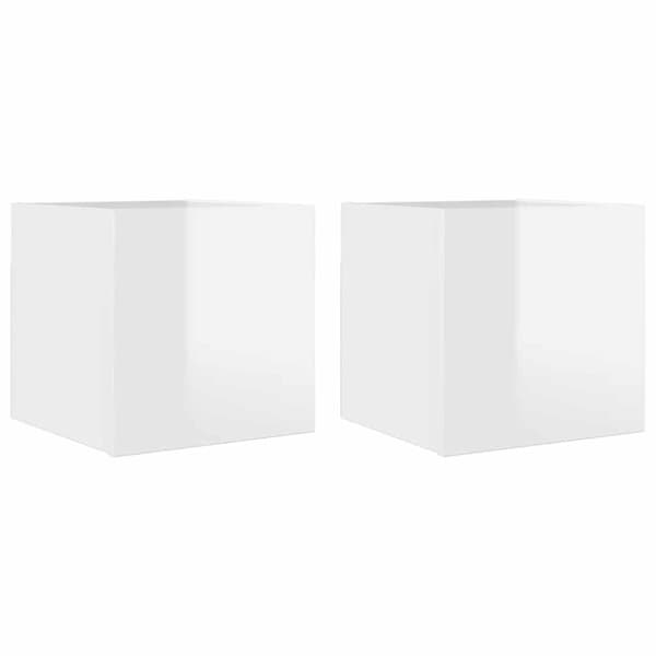 vidaXL Väggmonterade tv-skåp 2 st vit högglans 30,5x30x30 cm