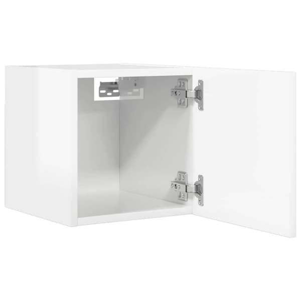 vidaXL Väggmonterade tv-skåp 2 st vit högglans 30,5x30x30 cm