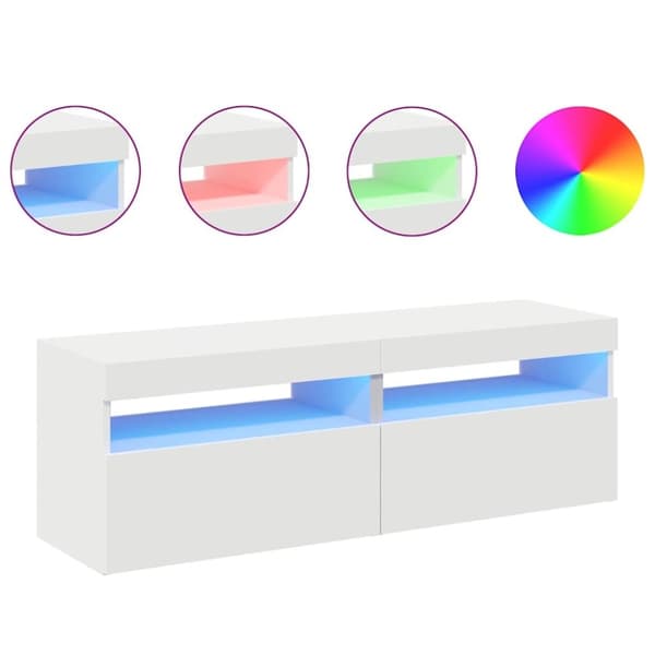 vidaXL TV-bänk med LED-belysning 2 delar vit 60x35x40 cm