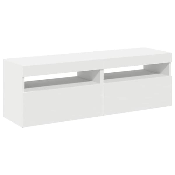 vidaXL TV-bänk med LED-belysning 2 delar vit 60x35x40 cm