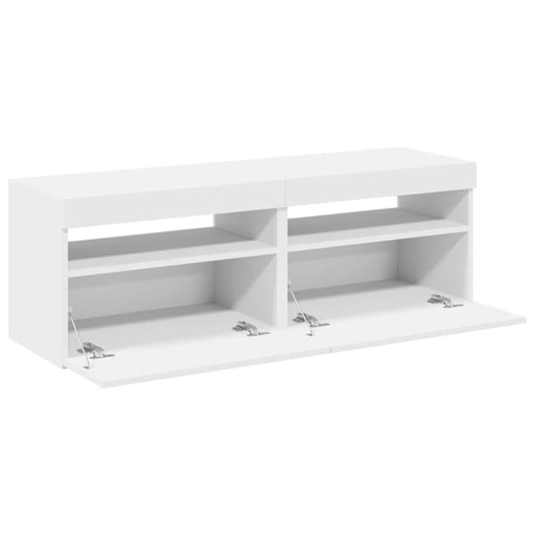 vidaXL TV-bänk med LED-belysning 2 delar vit 60x35x40 cm