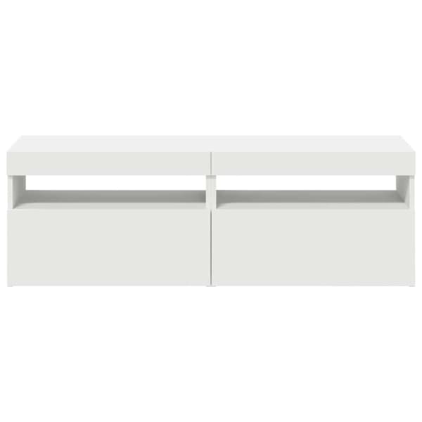 vidaXL TV-bänk med LED-belysning 2 delar vit 60x35x40 cm