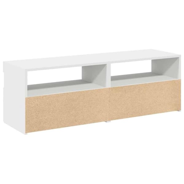 vidaXL TV-bänk med LED-belysning 2 delar vit 60x35x40 cm