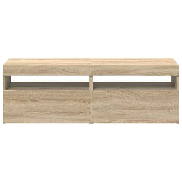 vidaXL TV-benker med LED-lys 2 stk sonoma eik 60x35x40 cm