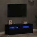 Miniatyrbilde 4 av 11: vidaXL TV-benker med LED-lys 2 stk svart 60x35x40 cm