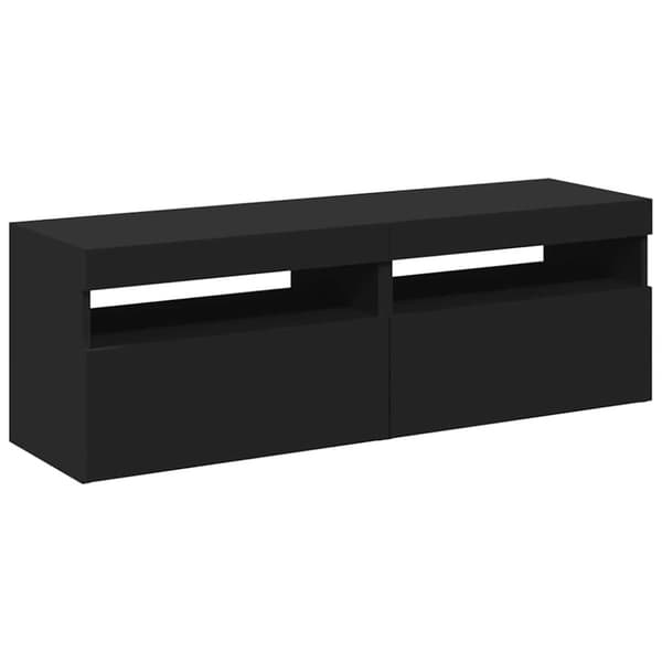 vidaXL TV-benker med LED-lys 2 stk svart 60x35x40 cm