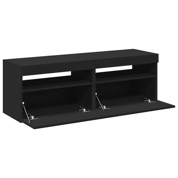 vidaXL TV-benker med LED-lys 2 stk svart 60x35x40 cm