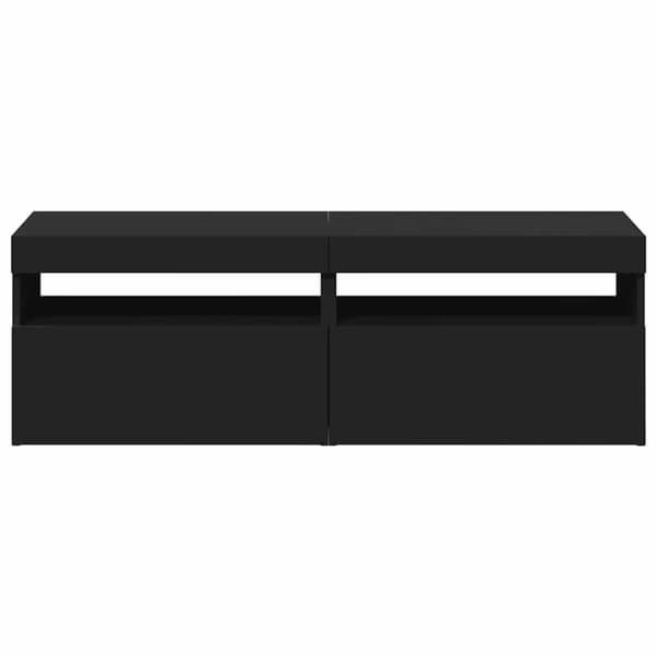vidaXL TV-benker med LED-lys 2 stk svart 60x35x40 cm