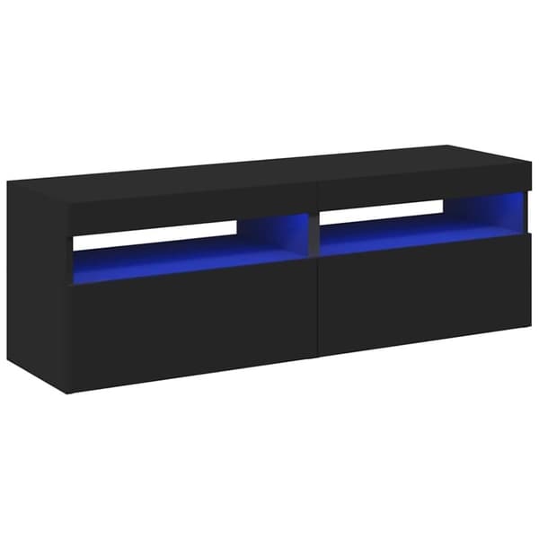 vidaXL TV-benker med LED-lys 2 stk svart 60x35x40 cm