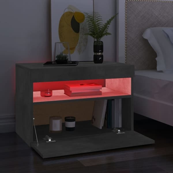 vidaXL TV-bänk med LED-belysning betonggrå 60x35x40 cm