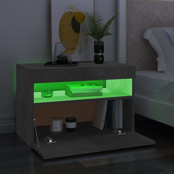 vidaXL TV-bänk med LED-belysning betonggrå 60x35x40 cm