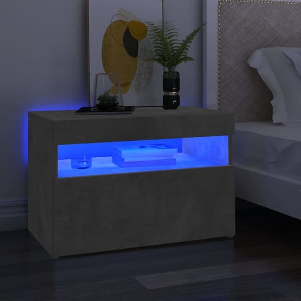 vidaXL TV-bänk med LED-belysning betonggrå 60x35x40 cm