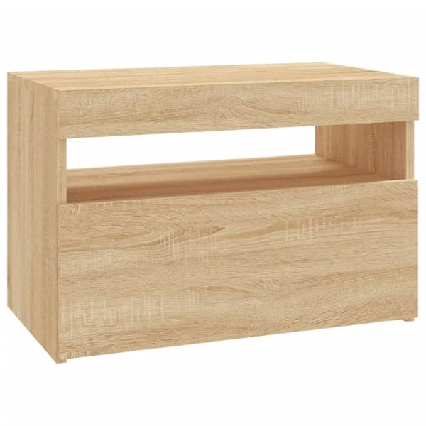 vidaXL TV-bänk med LED-belysning sonoma-ek 60x35x40 cm