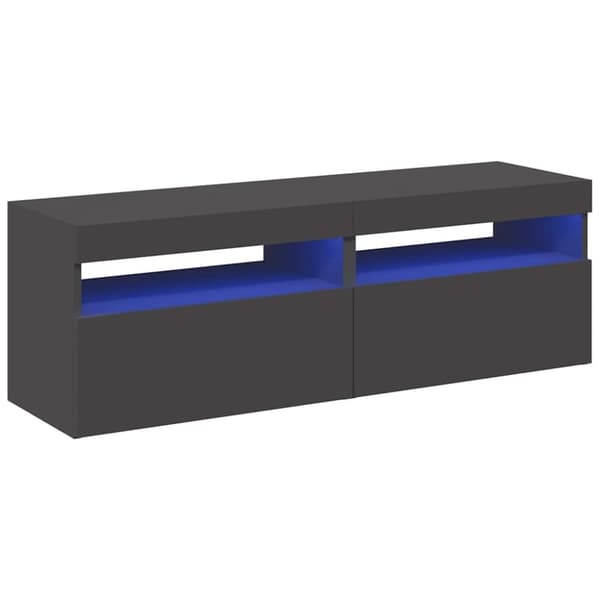 vidaXL TV-benker med LED-lys 2 stk grå 60x35x40 cm