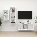 Miniatyrbilde 1 av 7: vidaXL TV-benksett 3 deler hvit sponplate