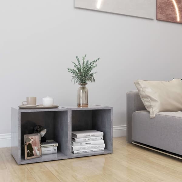 vidaXL TV-benker 2 stk betonggrå 37x35x37 cm sponplate