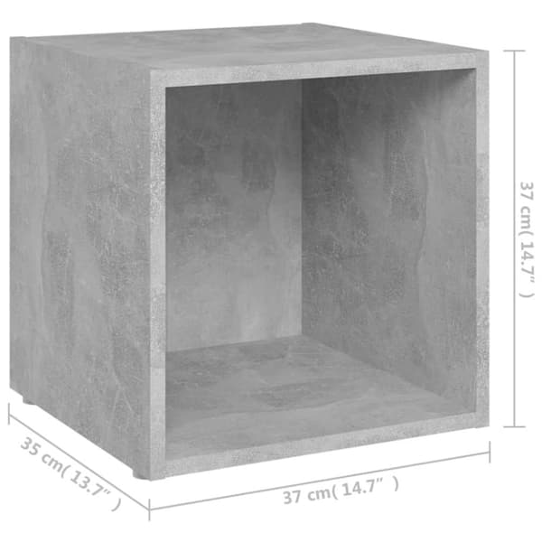 vidaXL TV-benker 2 stk betonggrå 37x35x37 cm sponplate