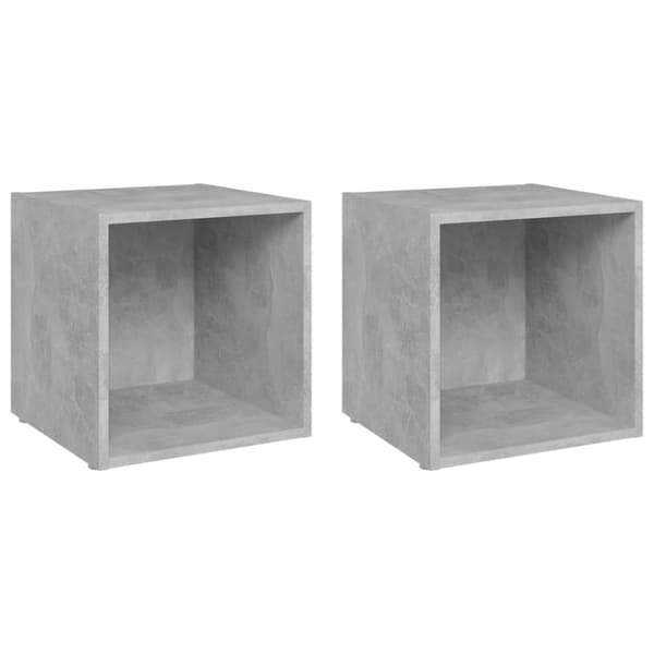 vidaXL TV-benker 2 stk betonggrå 37x35x37 cm sponplate