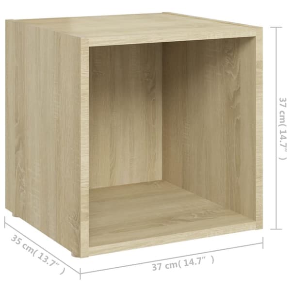 vidaXL TV-benk sonoma eik 37x35x37 cm sponplate