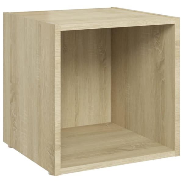 vidaXL TV-benk sonoma eik 37x35x37 cm sponplate