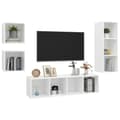 Miniatyrbilde 3 av 9: vidaXL TV-benksett 4 deler hvit sponplate