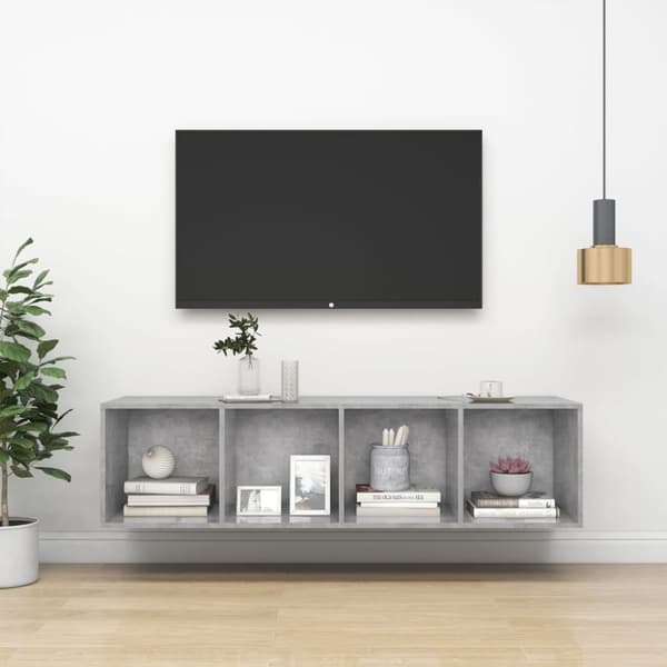 vidaXL væghængt tv-skab 37x37x142,5 cm konstrueret træ betongrå
