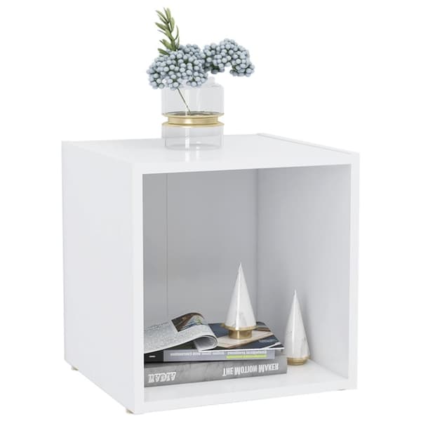 vidaXL TV-bänk vit 37x35x37 cm spånskiva