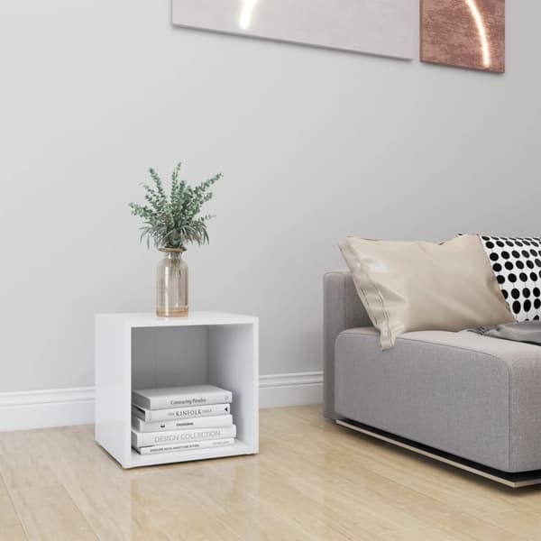 vidaXL TV-bänk vit 37x35x37 cm spånskiva