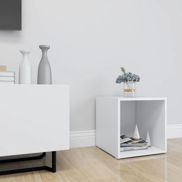 vidaXL TV-bänk vit 37x35x37 cm spånskiva