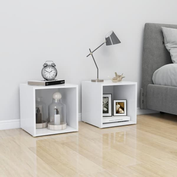 vidaXL TV-bänk vit 37x35x37 cm spånskiva