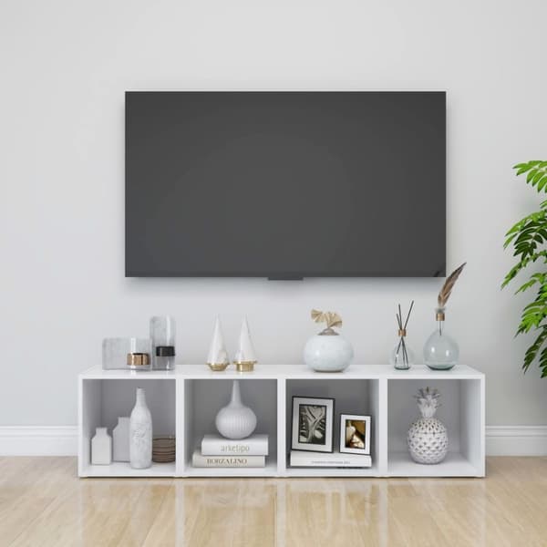 vidaXL TV-bänk vit 37x35x37 cm spånskiva
