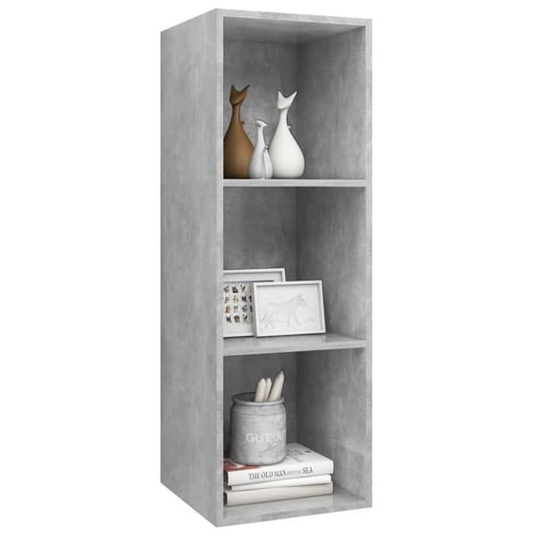 vidaXL Vegghengt TV-benk betonggrå 37x37x107 cm sponplate