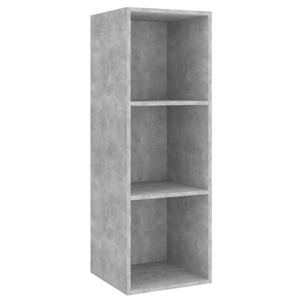 vidaXL Vegghengt TV-benk betonggrå 37x37x107 cm sponplate
