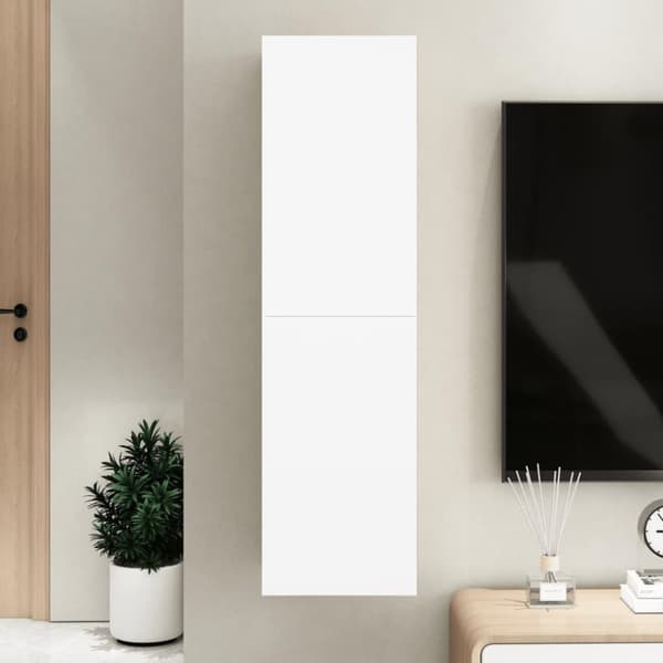 vidaXL TV-benk hvit 30,5x30x110 cm sponplate