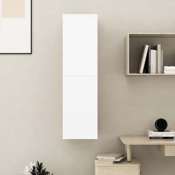 vidaXL TV-benk hvit 30,5x30x110 cm sponplate