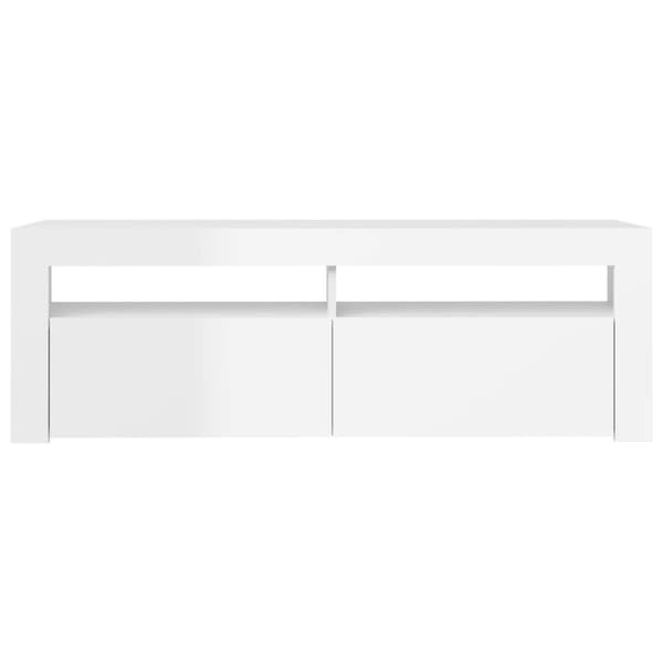 vidaXL tv-skab med LED-lys 120x35x40 cm hvid højglans