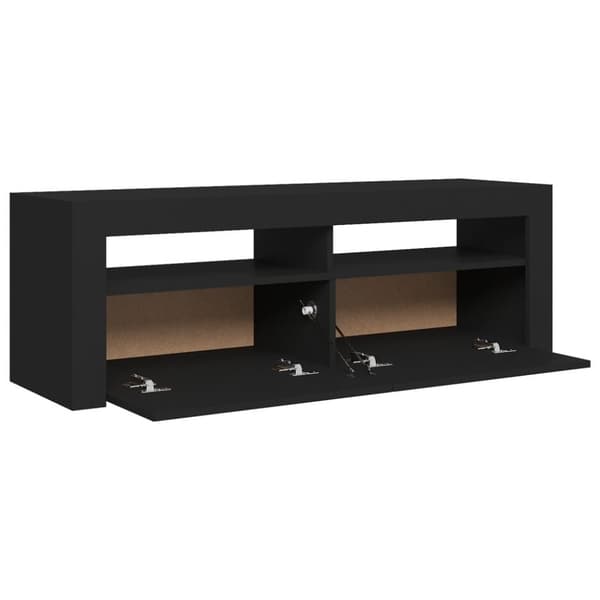 vidaXL TV-benk med LED-lys svart 120x35x40 cm