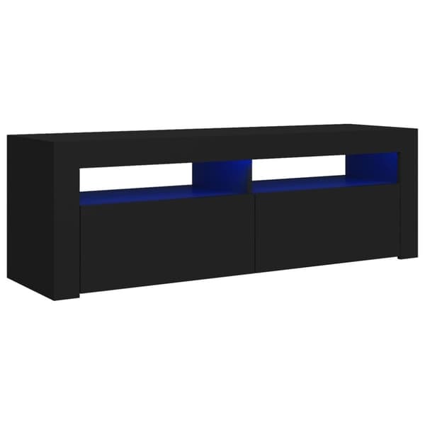 vidaXL TV-benk med LED-lys svart 120x35x40 cm