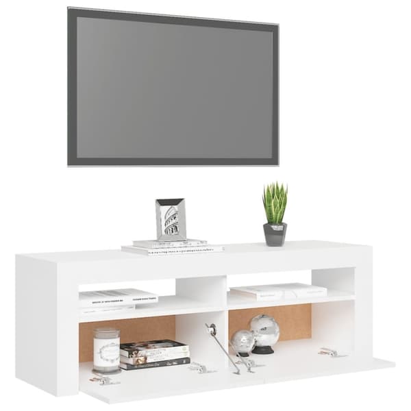 vidaXL TV-taso LED-valoilla valkoinen 120x35x40 cm