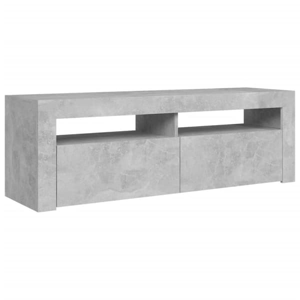 vidaXL tv-bord med LED-lys 120x35x40 cm betongrå