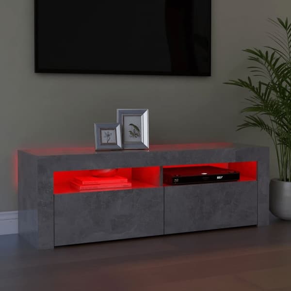 vidaXL tv-bord med LED-lys 120x35x40 cm betongrå