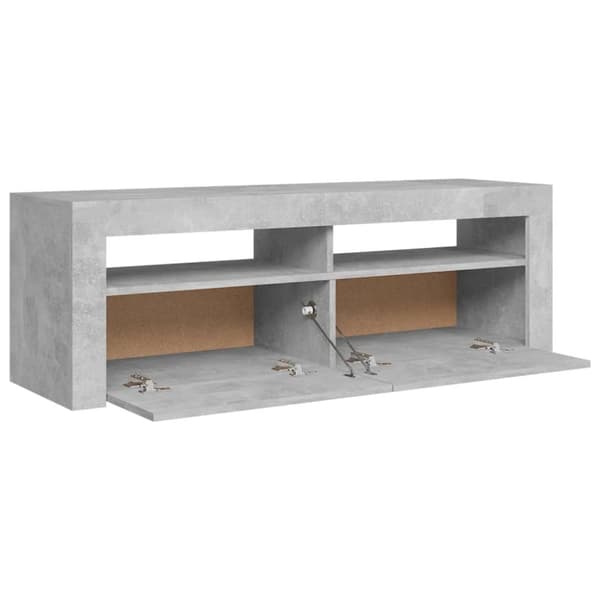 vidaXL tv-bord med LED-lys 120x35x40 cm betongrå