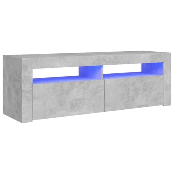vidaXL tv-bord med LED-lys 120x35x40 cm betongrå