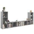 Miniatyrbilde 3 av 8: vidaXL TV-benker 4 stk betonggrå 107x35x37 cm sponplate