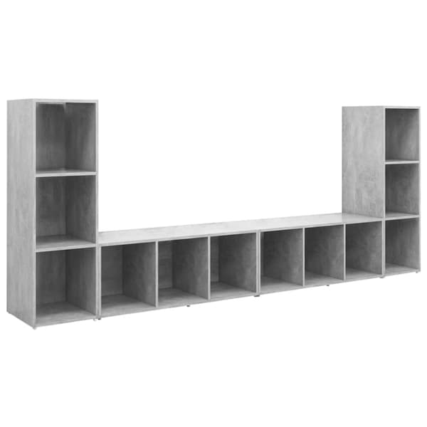 vidaXL TV-benker 4 stk betonggrå 107x35x37 cm sponplate