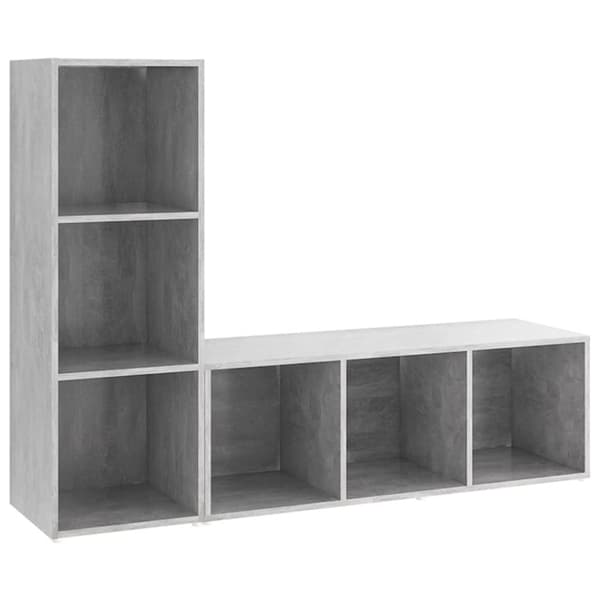 vidaXL TV-skåp 2 st betonggrå 107x35x37 cm spånskiva