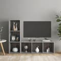 Miniatyrbild 1 av 8: vidaXL TV-skåp 2 st betonggrå 107x35x37 cm spånskiva