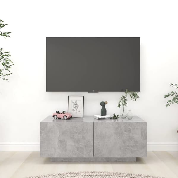 vidaXL TV-benk betonggrå 100x35x40 cm konstruert tre