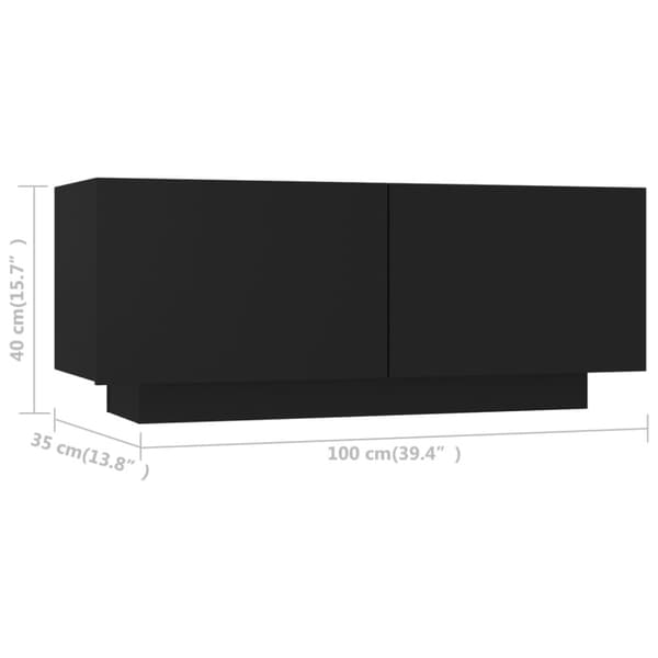 vidaXL TV-benk svart 100x35x40 cm konstruert tre