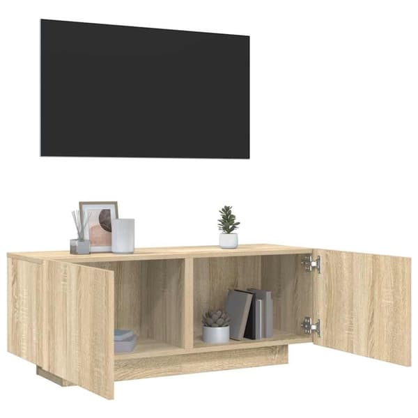 vidaXL TV-benk sonoma eik 100x35x40 cm konstruert tre